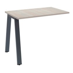 Retour bureau manager chêne gris 100 x 80 cm, piétement métal - Arch