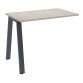 Retour bureau manager chêne gris 100 x 80 cm, piétement métal - Arch