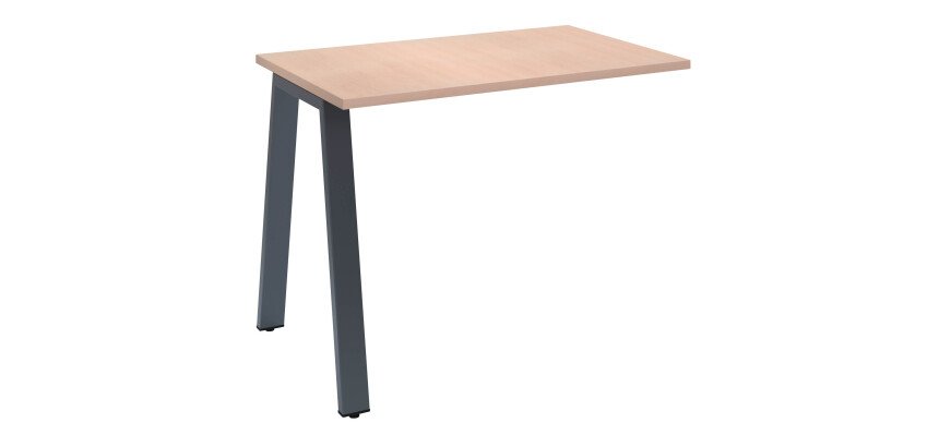 Retour bureau manager chêne clair 100 x 60 cm, piétement métal - Arch
