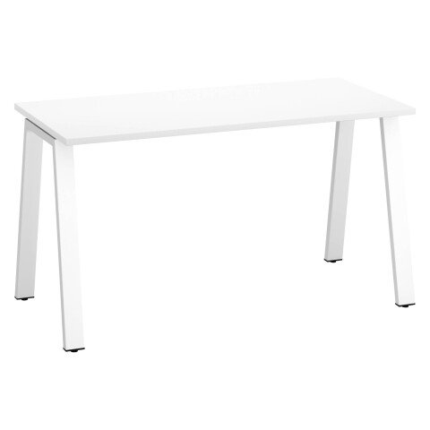 Mesa recta Ecla blanca An 140 x Fon 60 cm patas metal blanco