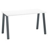 Bureau droit individuel blanc 140 x 60 cm, piétement métal - Arch