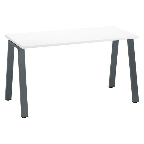 Mesa recta Ecla blanca An 140 x Fon 60 cm patas metal antracita