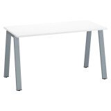 Bureau droit individuel blanc 140 x 60 cm, piétement métal - Arch