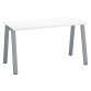 Bureau droit individuel blanc 140 x 60 cm, piétement métal - Arch