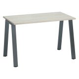 Bureau droit individuel chêne gris 120 x 60 cm, piétement métal - Arch