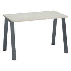 Bureau droit individuel chêne gris 120 x 60 cm, piétement métal - Arch