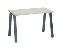 Bureau droit individuel chêne gris 120 x 60 cm, piétement métal - Arch