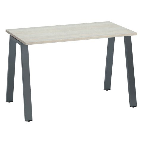 Mesa recta Ecla roble gris An 120 x Fon 60 cm patas metal antracita