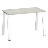Bureau droit individuel chêne gris 120 x 60 cm, piétement métal - Arch