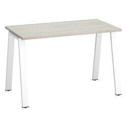 Bureau droit individuel chêne gris 120 x 60 cm, piétement métal - Arch
