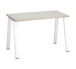 Bureau droit individuel chêne gris 120 x 60 cm, piétement métal - Arch