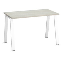 Bureau droit individuel chêne gris 120 x 60 cm, piétement métal - Arch
