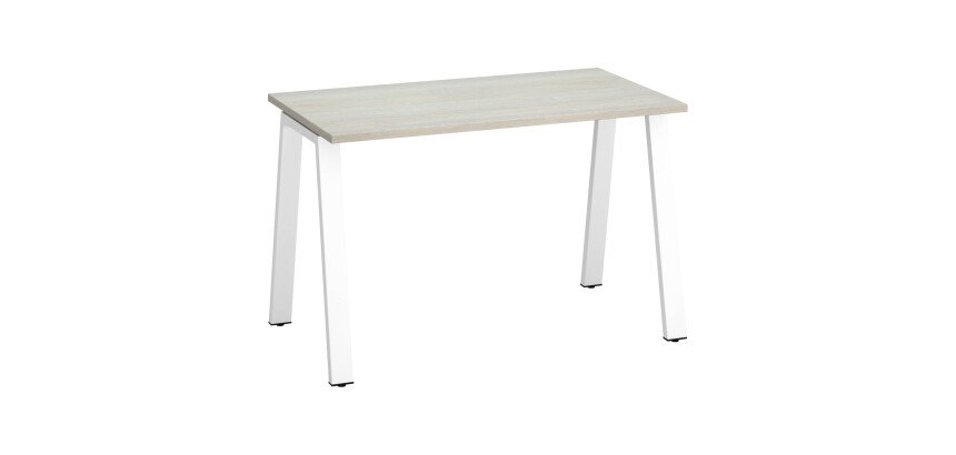 Bureau droit individuel chêne gris 120 x 60 cm, piétement métal - Arch