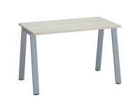 Bureau droit individuel chêne gris 120 x 60 cm, piétement métal - Arch