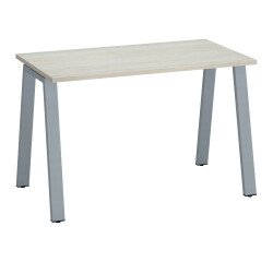 Bureau droit individuel chêne gris 120 x 60 cm, piétement métal - Arch