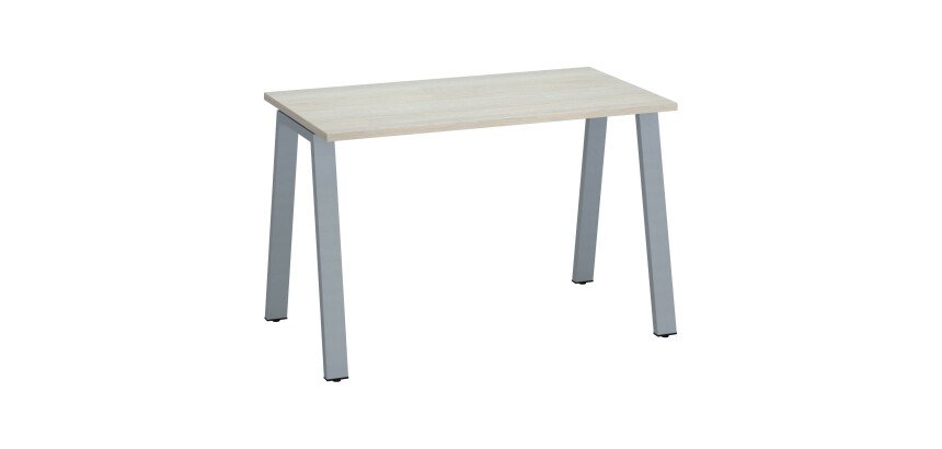 Bureau droit individuel chêne gris 120 x 60 cm, piétement métal - Arch
