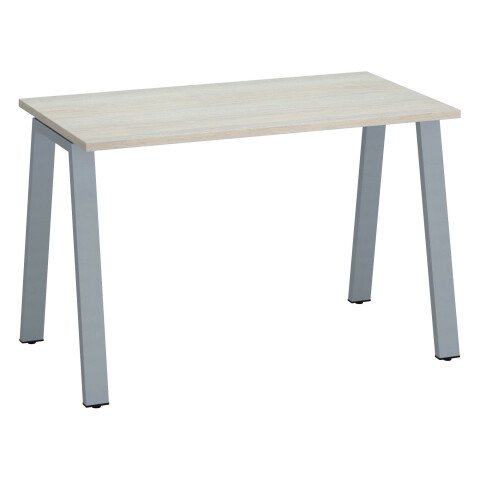Mesa recta Ecla roble gris An 120 x Fon 60 cm patas metal aluminio