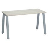 Bureau droit individuel chêne gris 140 x 60 cm, piétement métal - Arch