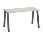 Bureau droit individuel chêne gris 140 x 60 cm, piétement métal - Arch