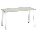 Bureau droit individuel chêne gris 140 x 60 cm, piétement métal - Arch
