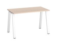 Bureau droit individuel chêne clair 120 x 60 cm, piétement métal - Arch
