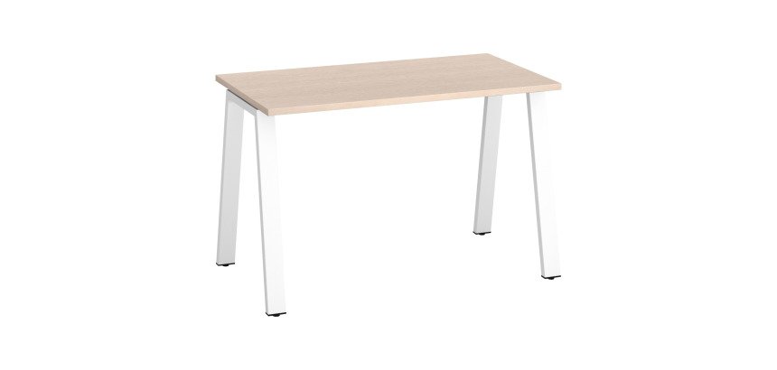 Bureau droit individuel chêne clair 120 x 60 cm, piétement métal - Arch
