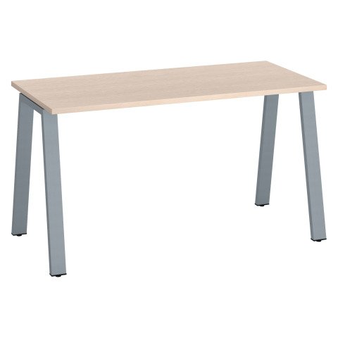 Mesa recta Ecla roble claro An 140 x Fon 60 cm patas metal aluminio