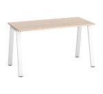 Bureau droit individuel chêne clair 140 x 60 cm, piétement métal - Arch