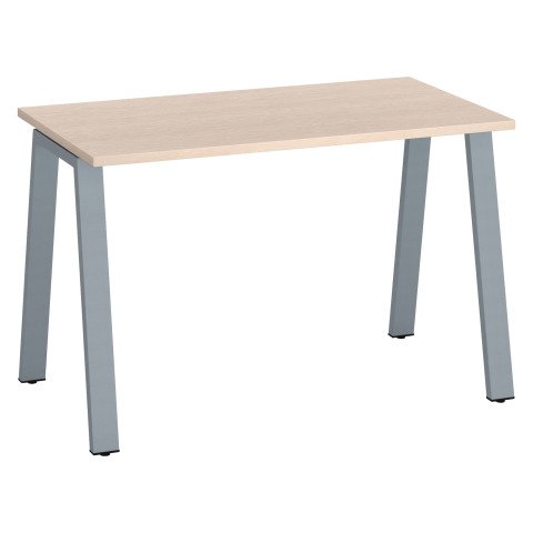 Mesa recta Ecla roble claro An 120 x Fon 60 cm patas metal aluminio