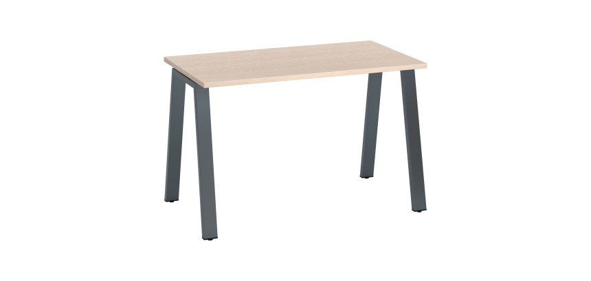 Bureau droit individuel chêne clair 120 x 60 cm, piétement métal - Arch