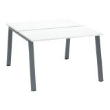 Pôle de 2 bureaux droits blanc L 120 x P 60 cm, piétement métal - Arch