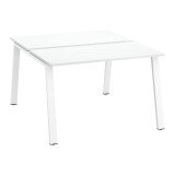 Pôle de 2 bureaux droits blanc L 120 x P 60 cm, piétement métal - Arch