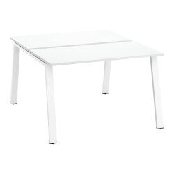 Pôle de 2 bureaux droits blanc L 120 x P 60 cm, piétement métal - Arch