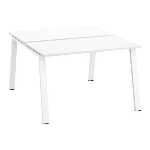 Conjunto de 2 mesas Ecla blancas An 120 x Fon 60 cm patas metal blancas - elemento inicial