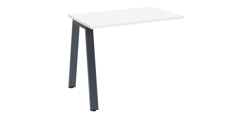 Retour bureau manager blanc 100 x 80 cm, piétement métal - Arch