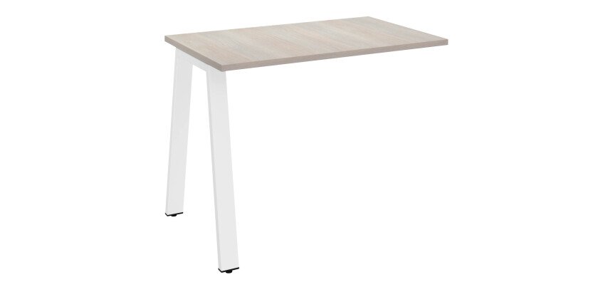 Retour bureau manager chêne gris 100 x 80 cm, piétement métal - Arch