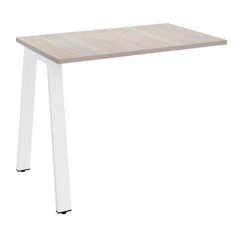 Extensión de mesa Ecla manager 100 x 60 cm roble gris patas metal blancas