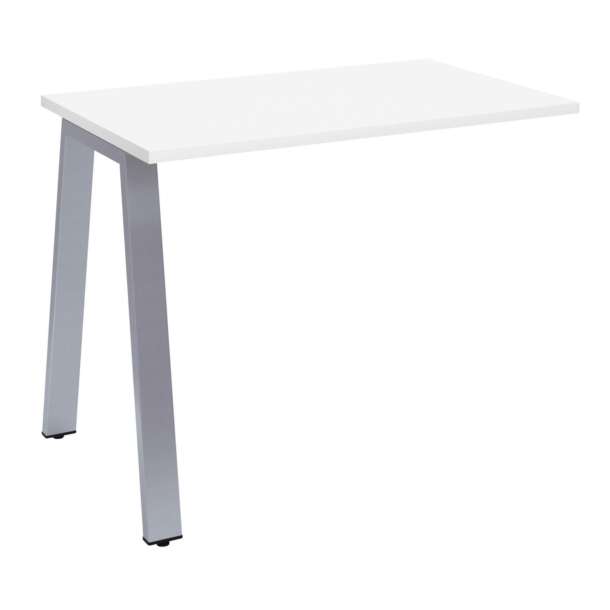 Retour bureau manager blanc 100 x 80 cm, piétement métal - Arch