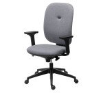 Chaise de bureau Alaia - dossier tissu + paire d'accoudoirs 3D