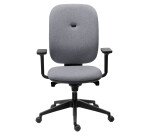 Chaise de bureau Alaia - dossier tissu + paire d'accoudoirs 3D