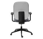 Chaise de bureau Alaia - dossier tissu + paire d'accoudoirs 3D