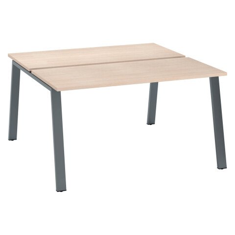 Conjunto de 2 mesas Ecla roble claro An 140 x Fon 60 cm patas metal antracita - elemento inicial