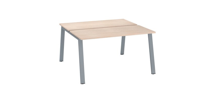 Pôle 2 bureaux piètement métal ECLA profondeur 126 cm