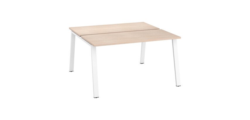 Paal 2 bureaus metalen onderstel ECLA diepte 126 cm