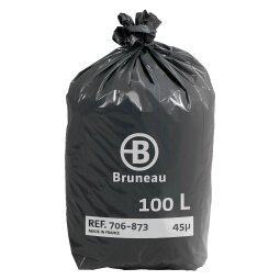 Bolsas de basura sin Autocierre Bruneau 45 micras 100L - Paquete de 200 bolsas