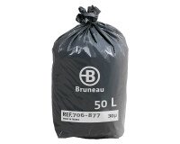 Bolsas de basura sin Autocierre Bruneau 30 micras 50L - Paquete de 200 bolsas