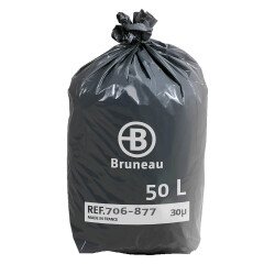 Bolsas de basura sin Autocierre Bruneau 30 micras 50L - Paquete de 200 bolsas