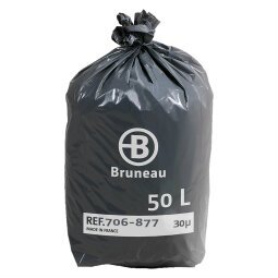 Bolsas de basura sin Autocierre Bruneau 30 micras 50L - Paquete de 200 bolsas