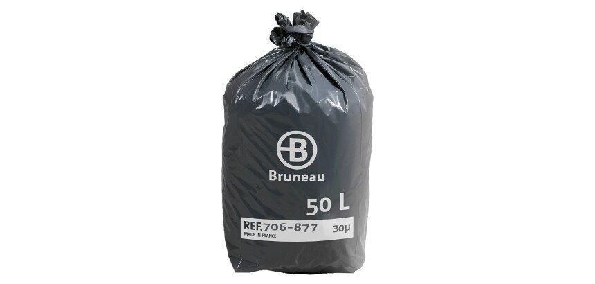 Bolsas de basura sin Autocierre Bruneau 30 micras 50L - Paquete de 200 bolsas