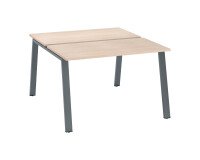 Satz von 2 Arbeitstischen ECLA helle Eiche B 120 x T 60 cm metallenes Gestell Ausführung in Anthrazit